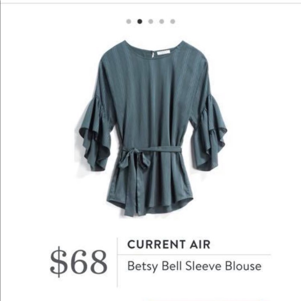 Current Air Green Silk blouse